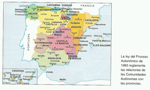 Geo, Humana, Poblamiento, Divisin politico Administrativa, Espaa, Siglo XX, 1983